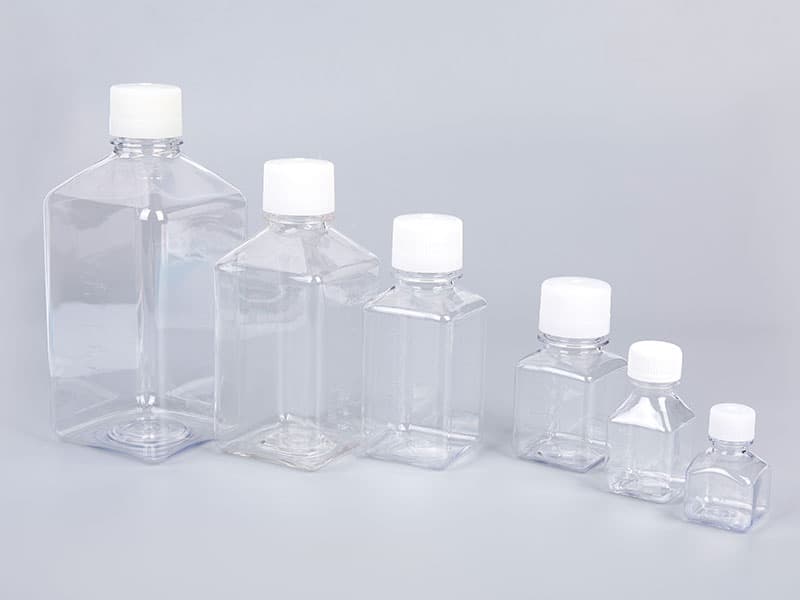 Igh Quality 60ml Square PETG Media Bottles Sterile Closure OEM Customizable Storage Active Pharmaceutical Sampling Lab Supplies