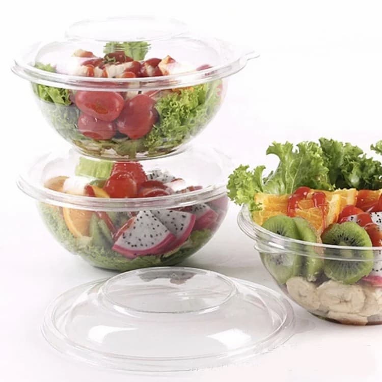 OEM Disposable Pet Round Plastic Food Container with Lid