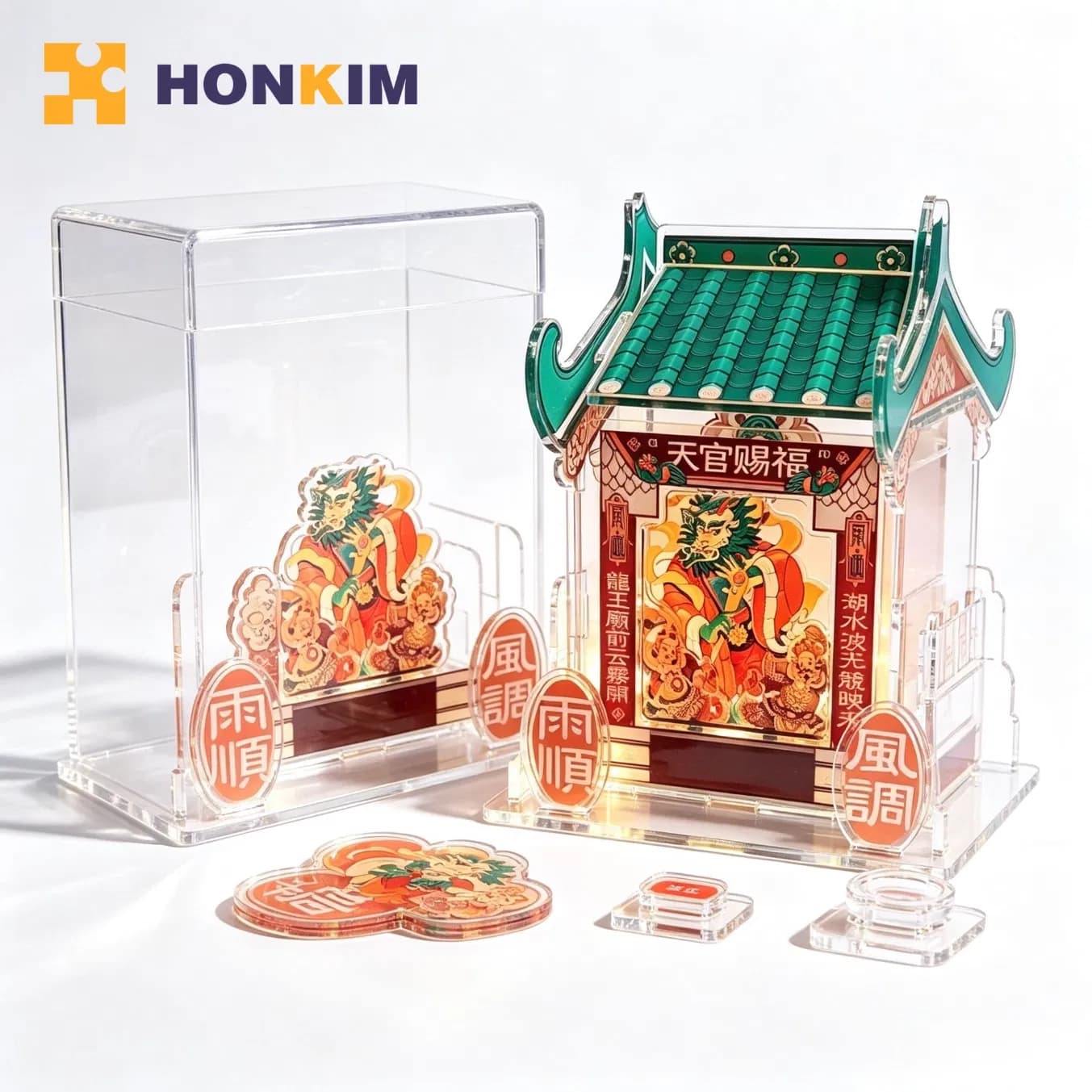 Retro-Style Acrylic Temple Decoration for Indoor Home Ornament