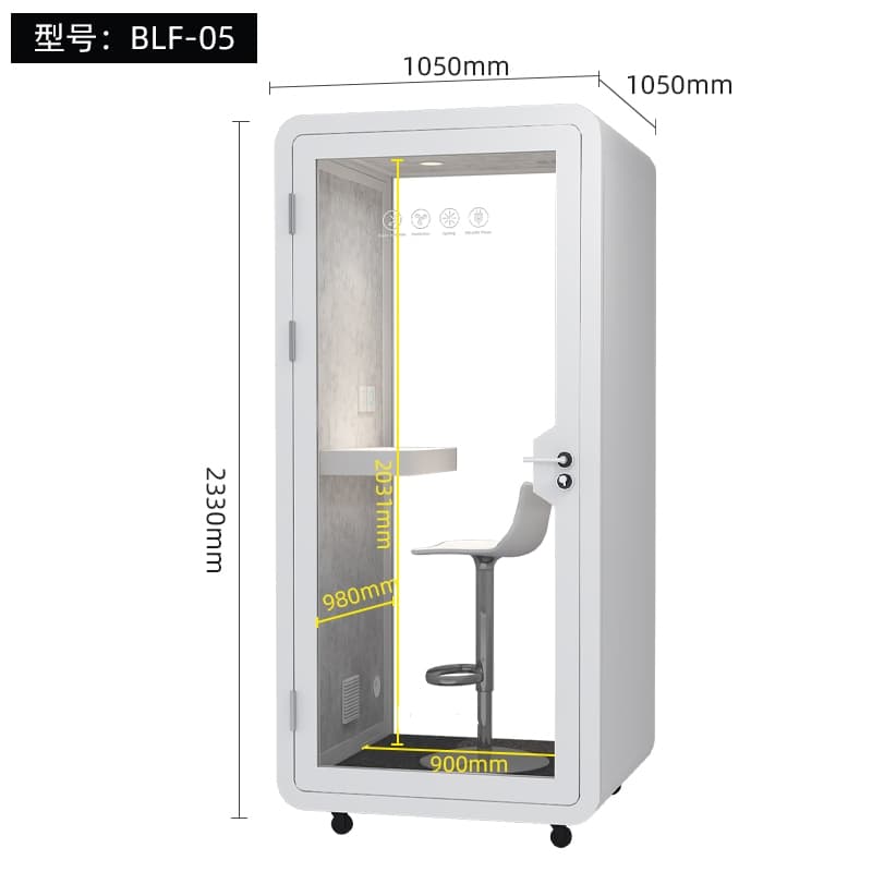 Quiet Acoustic Soundproof Office Phone Booth Indoor Recording Studio Pod with Big Size Steel Frame for Home Office Outdoor Use