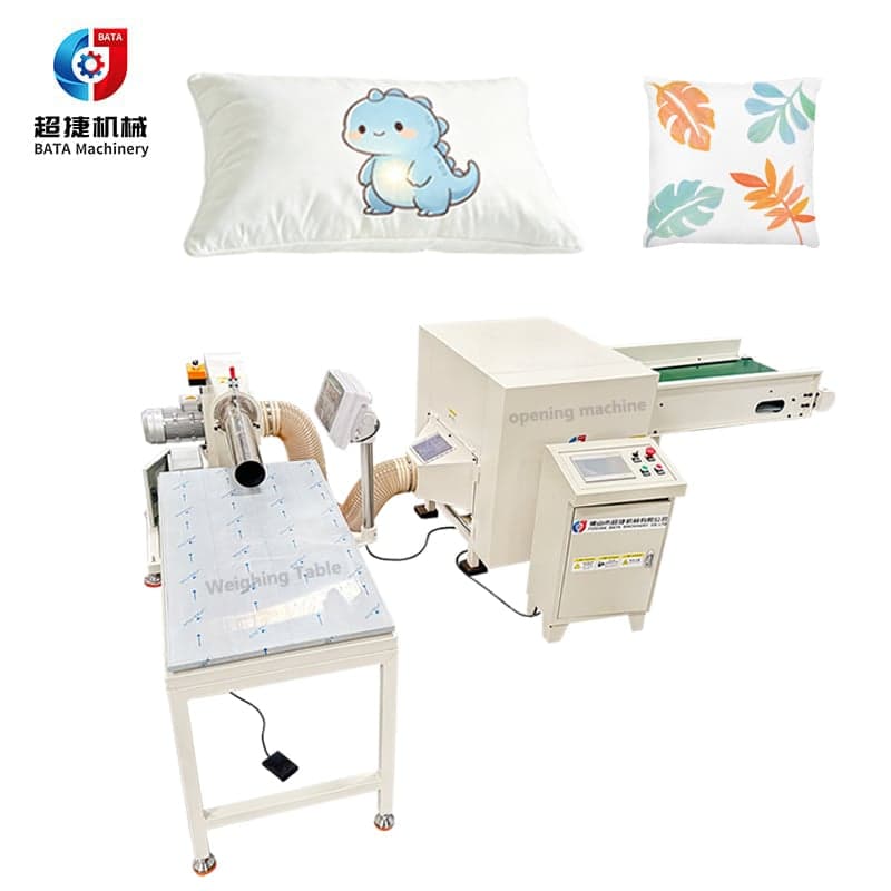 Cotton Fiber Opening and Cushion Stuffing Machine with Digital Weighing Scale Table for Pillow Filling Machine