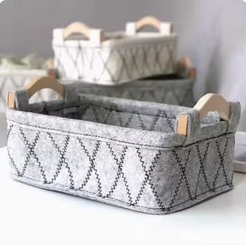 Felt Sundries Organizer Storage Basket Eco-Friendly Felt Fabric Storage Bag