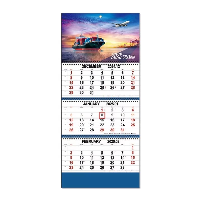 Custom Logo 2026 Wall Calendar 3 Months Personal Design Flip Creative Hanging Spiral Monthly Calendar Gift