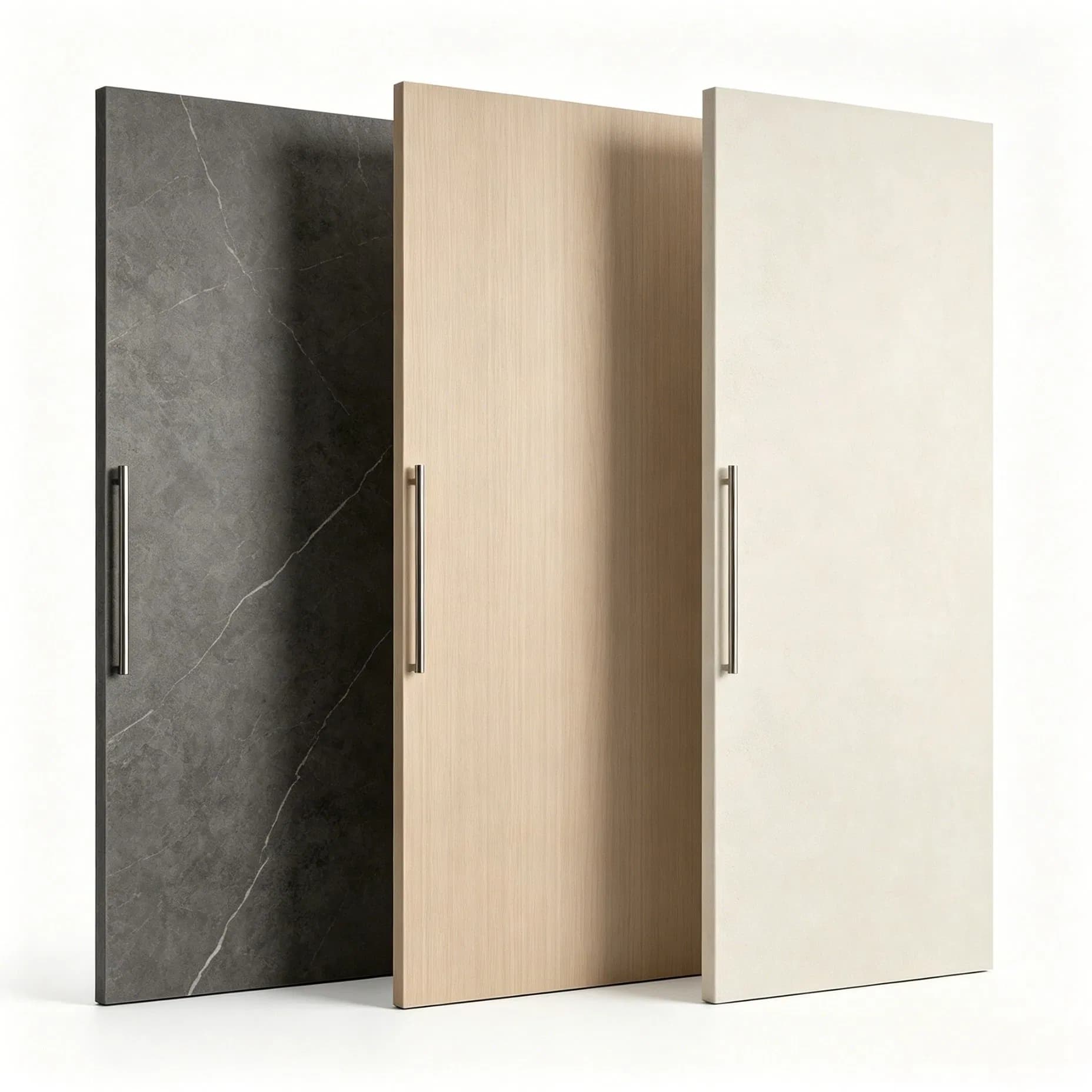 Poplar / Pine Mixed Hardwood Minimalist Italian Wood Cabinet Hinged Doors