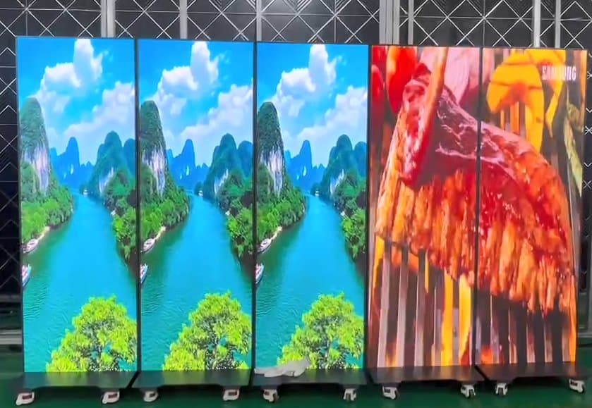 Vibrant LED Stand Display for Innovative Advertising Solutions with Colorlight A100 Media Player
