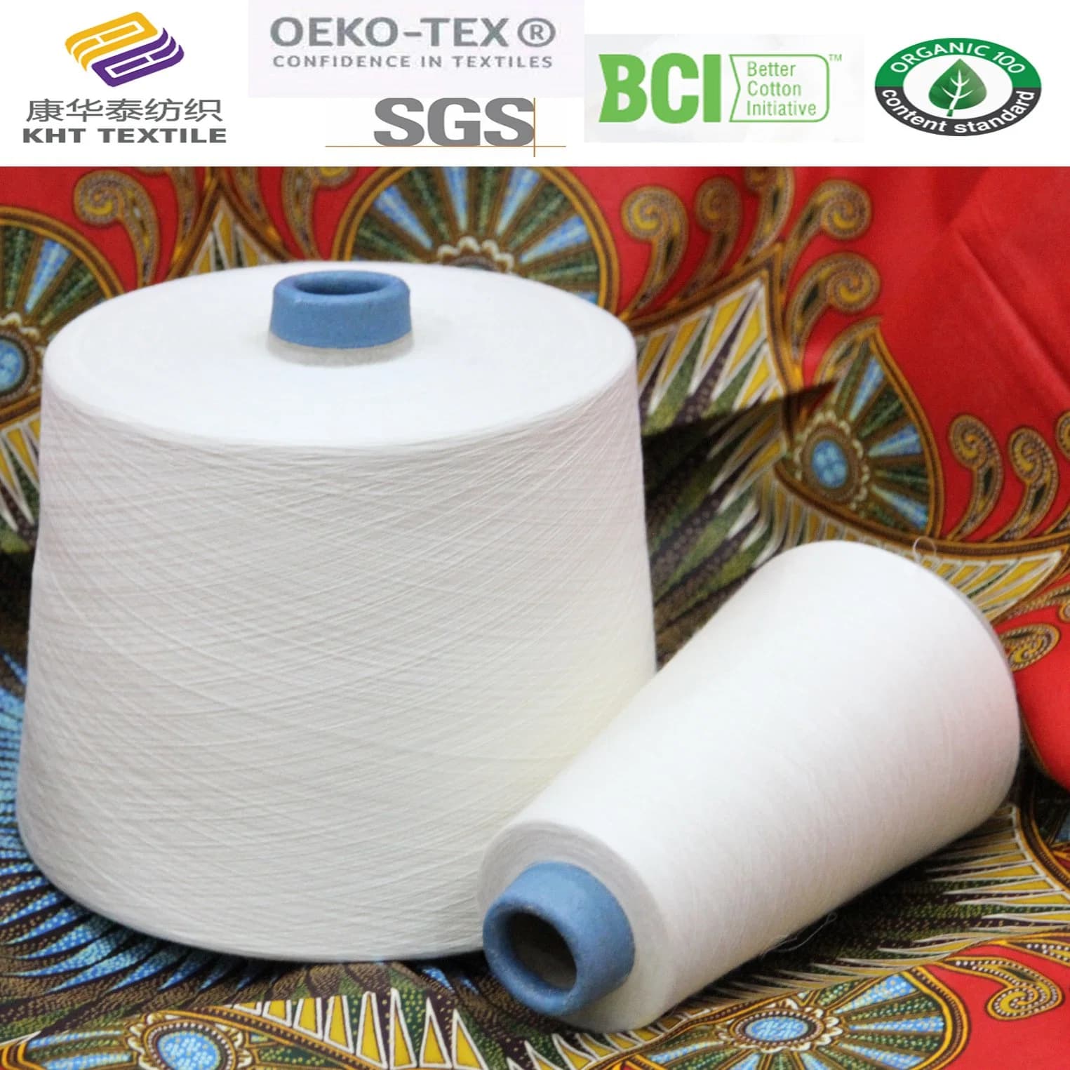 Ne45/1 65% Recycled Polyester 35% Organic Cotton Knitting Blended Yarn