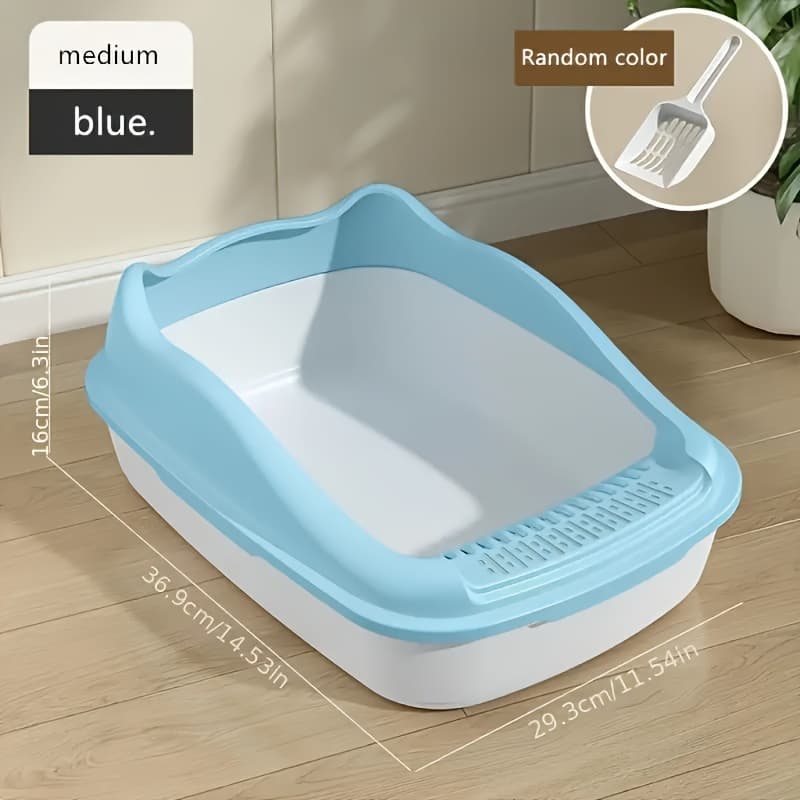Semi-Closed Cat Litter Box with Splash Prevention Technology