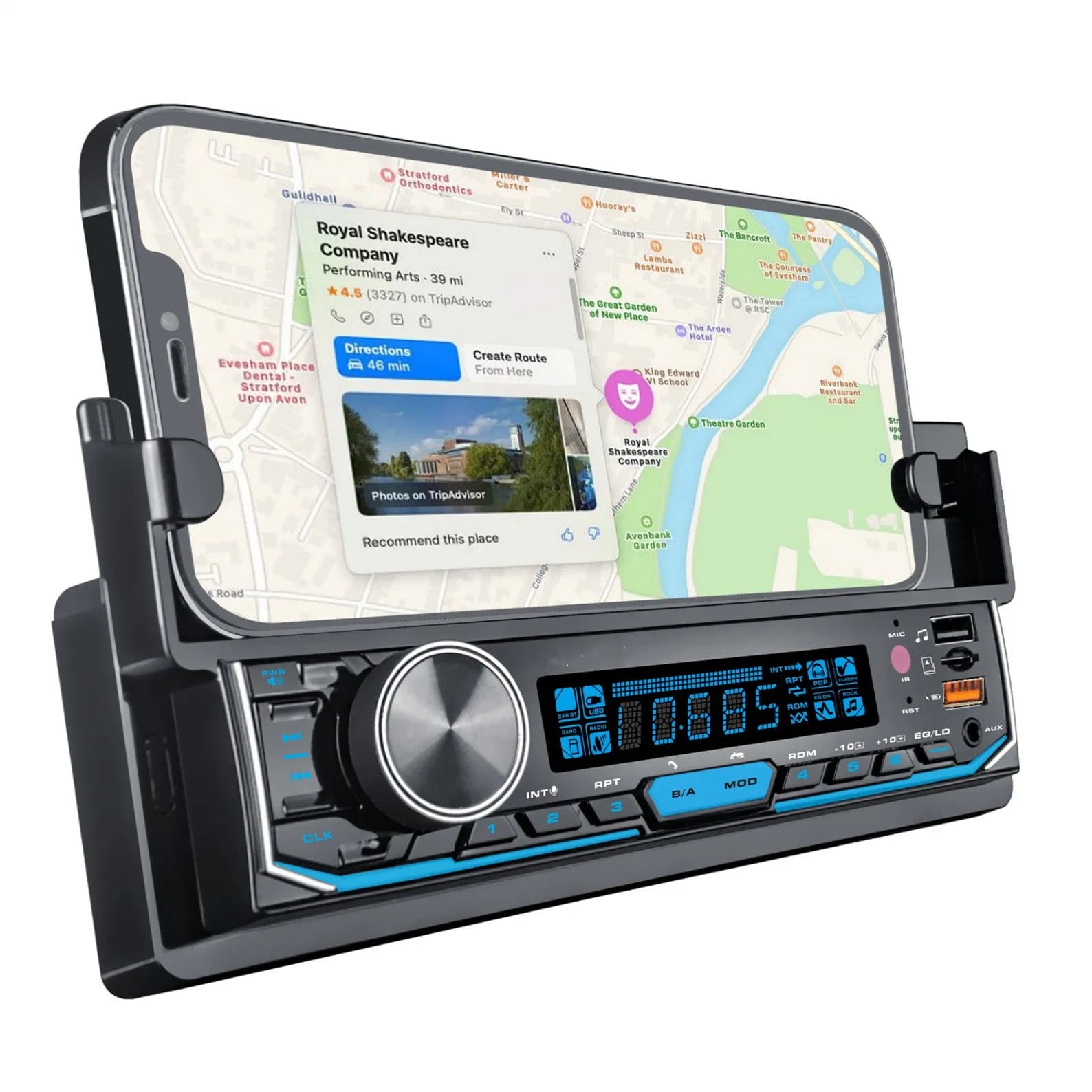 Car Radio Player Stereo Radio 1DIN Holder with Smart Phone