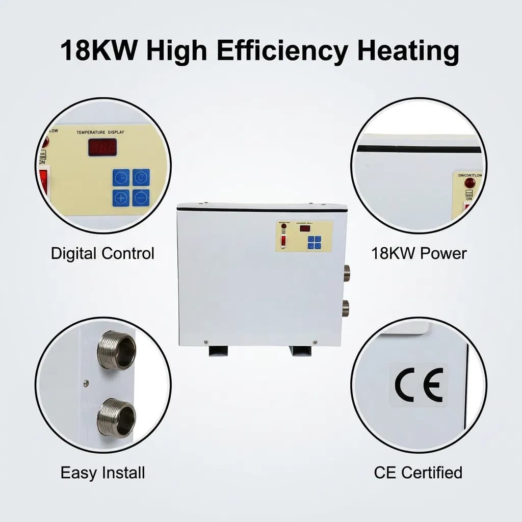 220V/380V 18kw Electric Pool Heater System with Knob Control Features