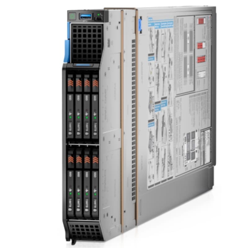 High Performance D Ell Poweredge Mx760c Blade Server 4th Generation in Tel Xeon Scalable Processors 32 DDR5 4 X 2.5-Inch Sas for Business Data