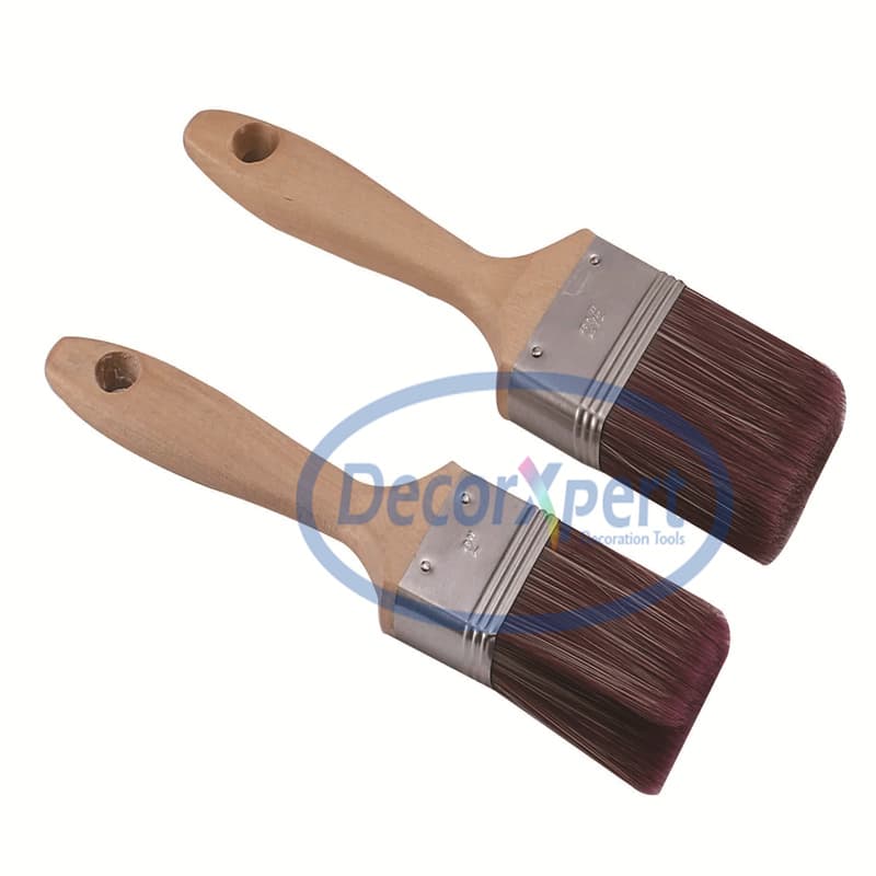 Paint Brush Purple Filament Flat Brush, Wood Handle brush