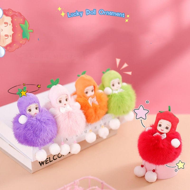 Top Selling Fashion Creative Plush Dolls Cute Fox Plfashion Creative Plush Dolls Cute Fox Plush Ball Doll Car Keychain Bag Charm Birthday Gift Best Friend Gift