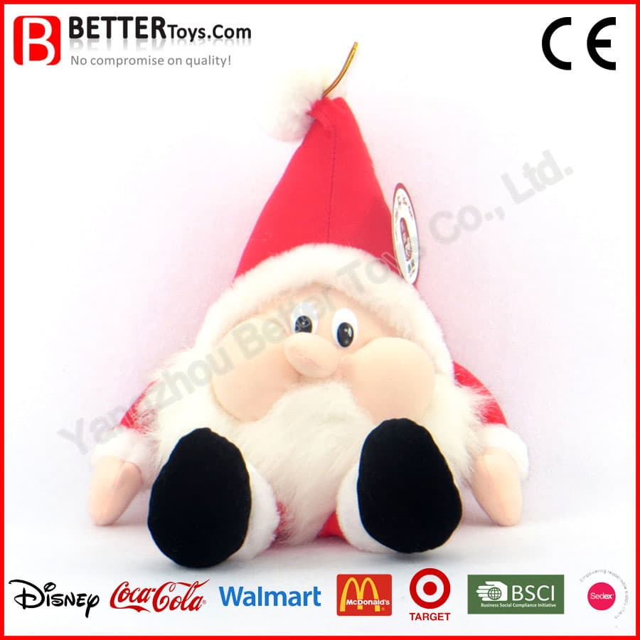 Wholesale Christmas Decoration Plush Santa Claus Soft Toy