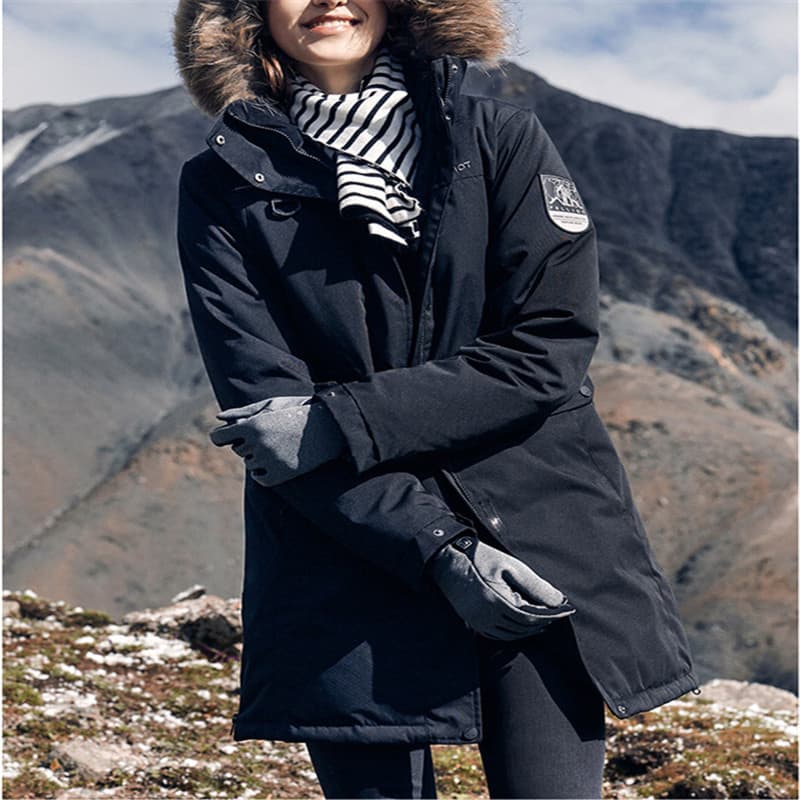 Outdoor Warm Goose Down Padding Jacket Winter Thicker Woman Winter with Fur Collar