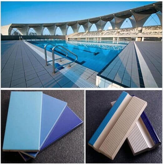 244X119mm or 240X115mm Pool Tile Accessories Glazed Ceramic Swimming Pool Tile Anti-Slip Porcelain Pool Tile for Commercial and House Projects