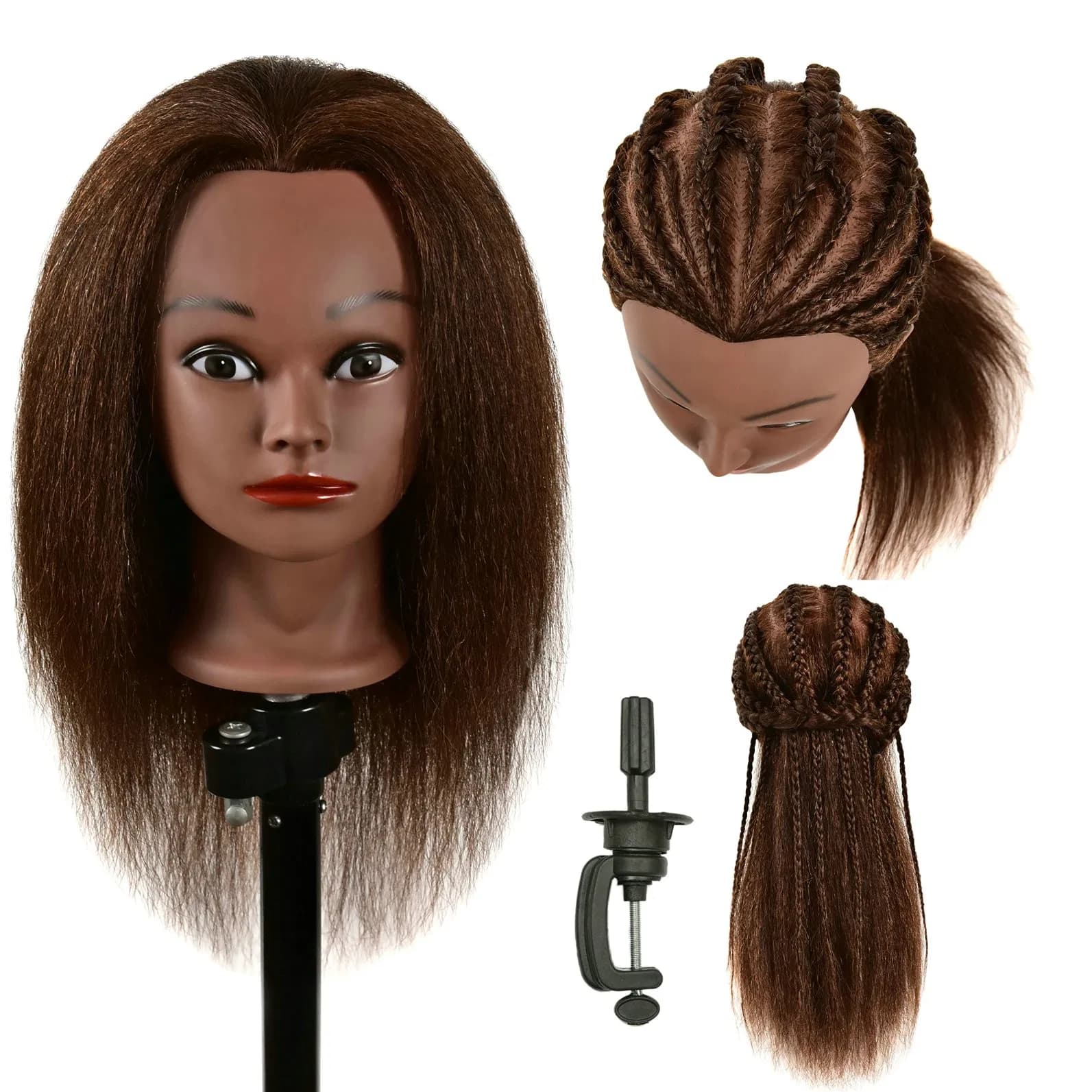 Factory Price Good Quality Handtied Human Hair Barber Practice Cutting Mannequin Head