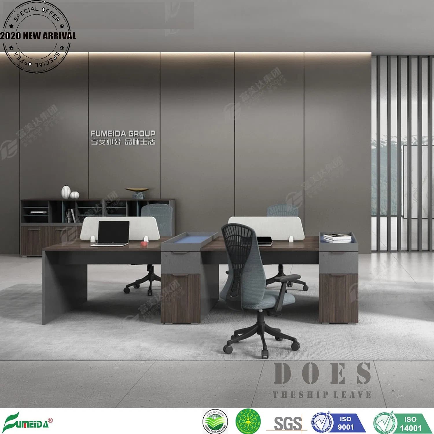 Modern Modular 4 Person Seats Desk Office Partition Workstation