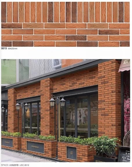 New Type Fros Resistant Exterior Cladding Ceramic Decorative Wall Tile/ Split Brick Dry Hanging Wall Cladding Tile for Facade Project