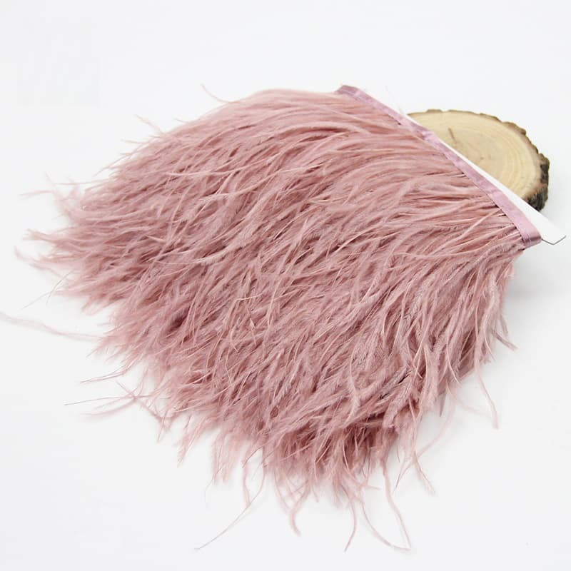 Wholesale High Quality Real Feather Soft and Fluffy Ostrich Feather Fringe Trim Fabric for Evening Dress