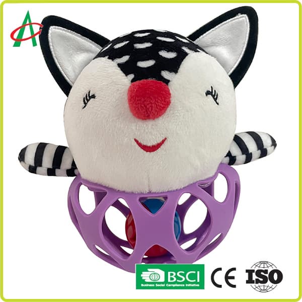 Hand-Bell Toy Animal Custom Stuffed Animal 0-3 Years Old Hand-Bell Stuffed Animal