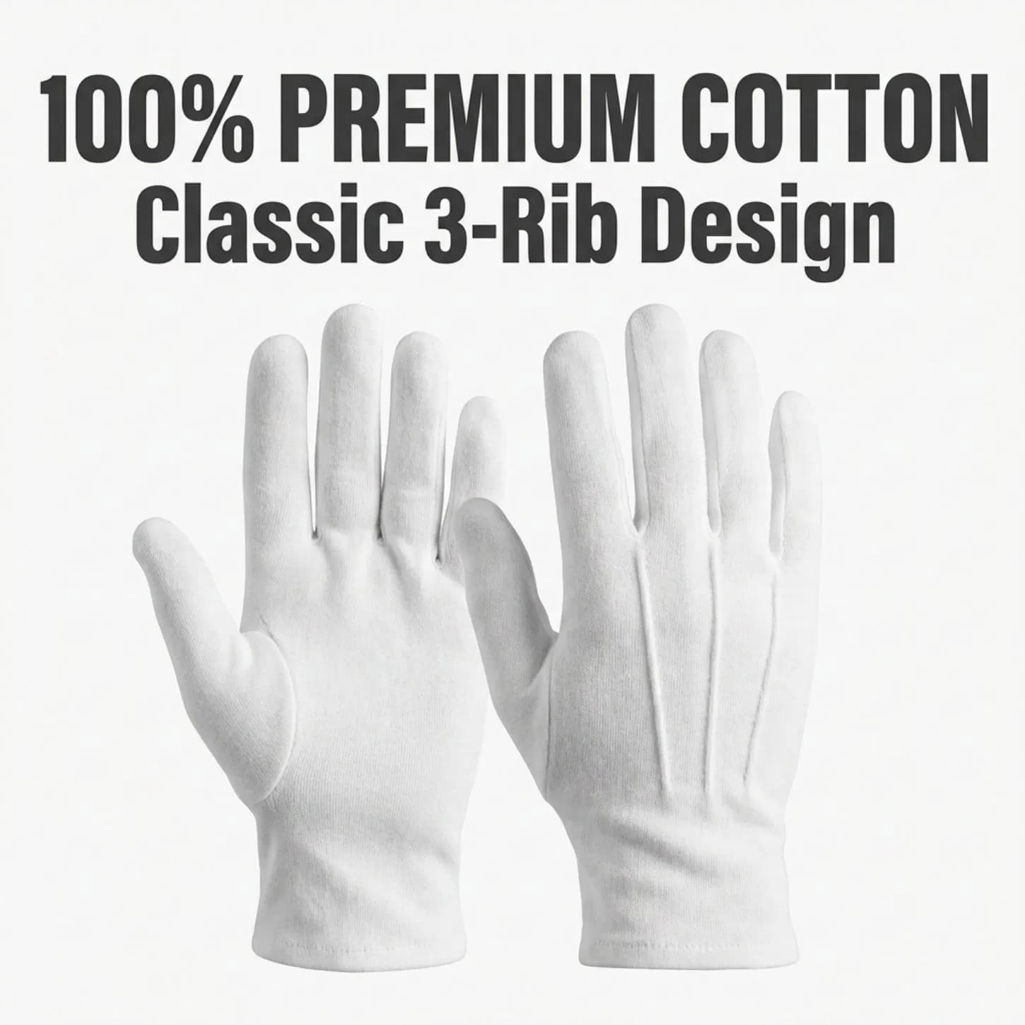 Soft and Comfortable to Wear Winter White Cotton Gloves for Household Cleaning Protection