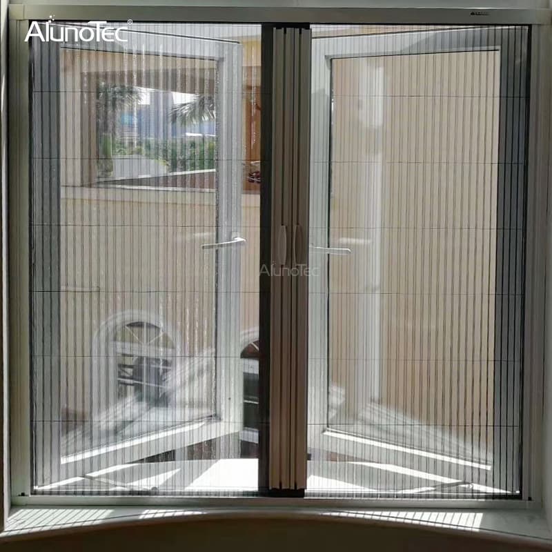 2021 Most Popular Aluminum Frame Retractable Rollers Mosquito Net Sliding Mesh Door