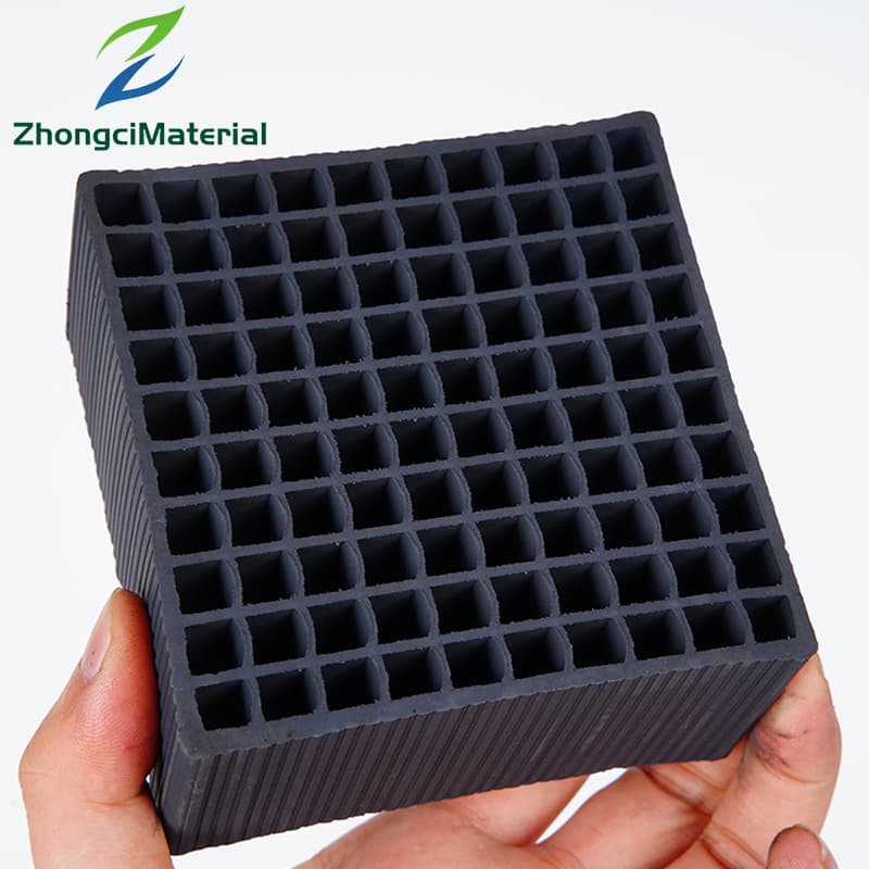 Zhongci High Purity 100*100*50mm Honeycomb Active Carbon for Alcohol Purification