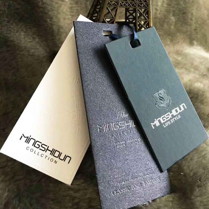 Luxury Thick Black Hot Stamping Paper Garment Hang Tags