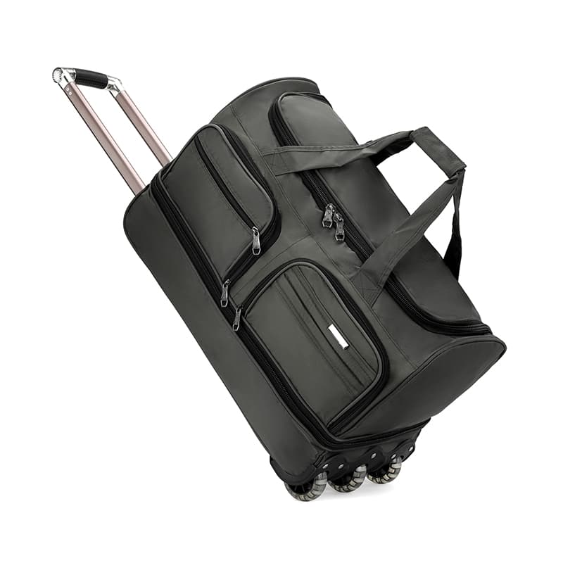 Grey Unisex Luxury High Quality Oxford Wheeled Travel Luggage Zipper Expandable Trolley Bag Organizer Fashionable Unisex Accessory