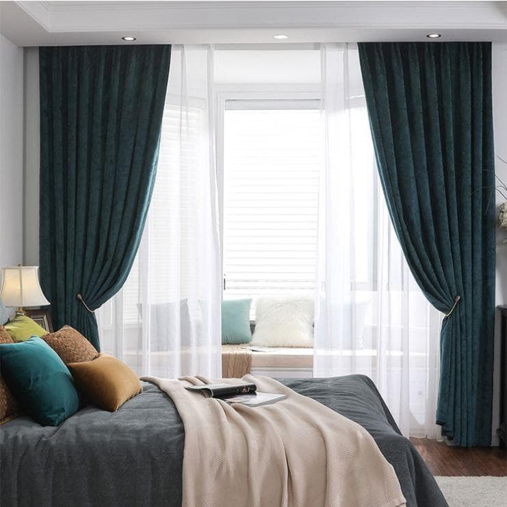 High Quality Hotel Hospital Wholesale Curtains Blackout Double Sided Chenille Cotton Fabric