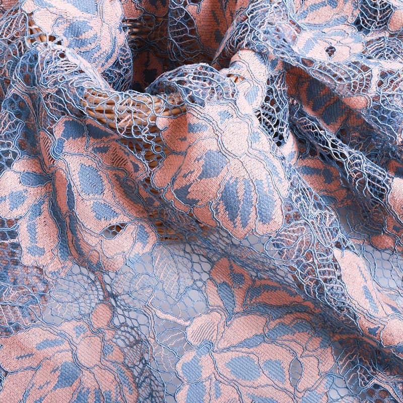 2 Colors Nigerian Pattern Soft Fabric Embroidery Lace for Dressing
