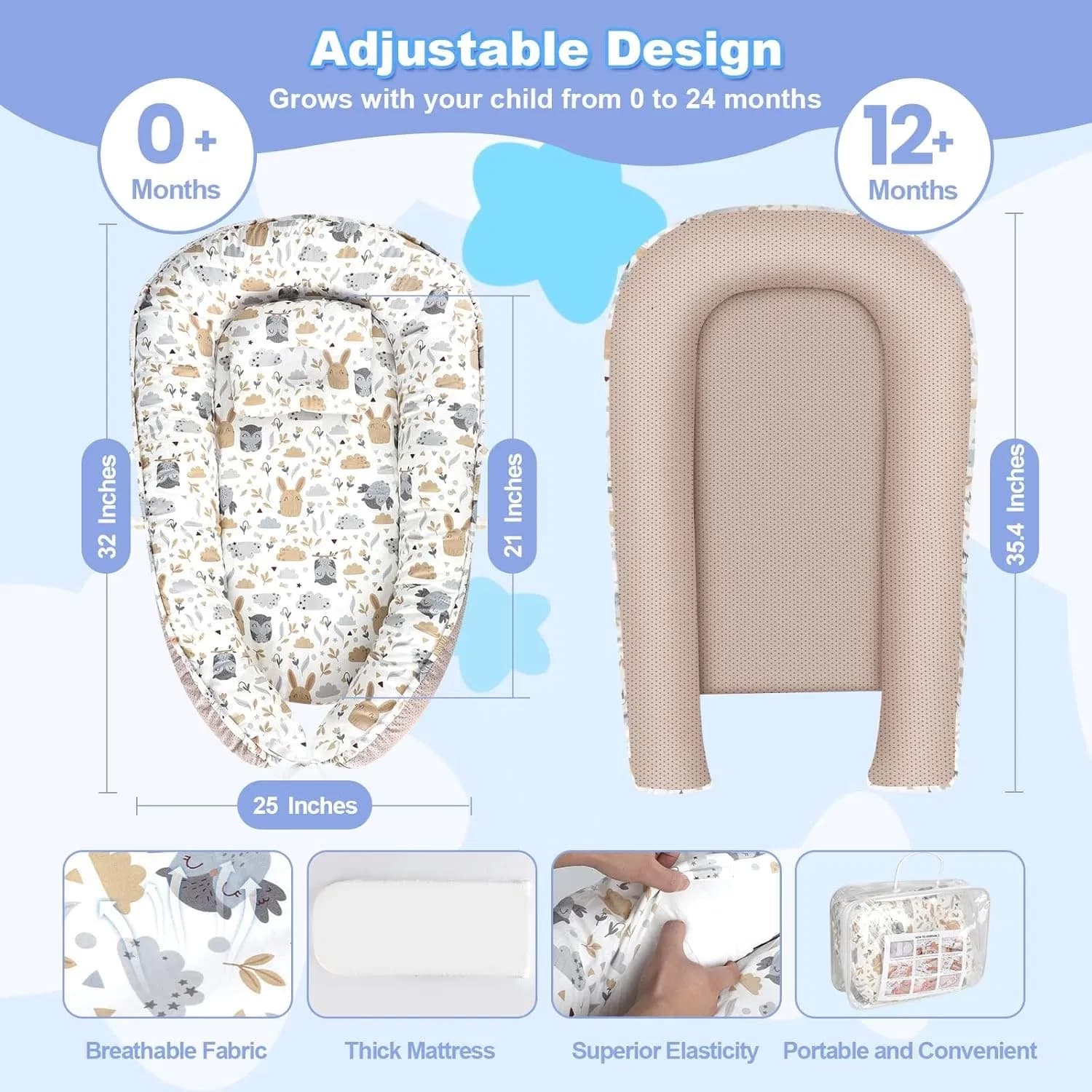 Factory Customization Cartoon Newborn Baby Nest Sleeping Bed Lounger