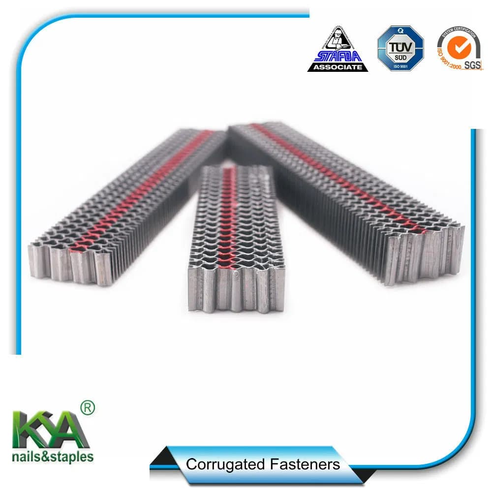 Three Corrugated Fasteners as Joiner for Furnituring