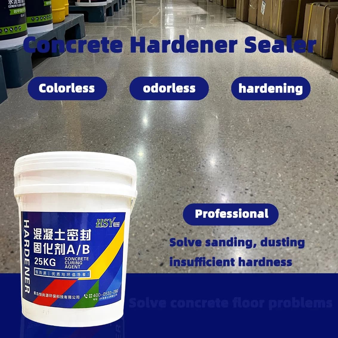 Non-Toxic Low-Voc Eco-Friendly Cement Curing Agent for Concrete Terrazzo Diamond Mortar Floor Liquid Concrete Hardener