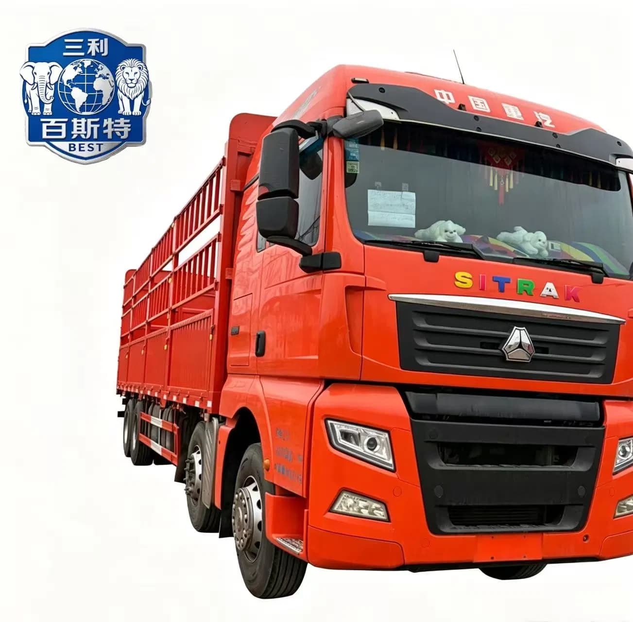 Used Sitrak 8×4 High Stake Cargo Truck with 440-480HP Weichai Euro5 Engine for Agricultural, Construction & General Bulk Goods Transportation