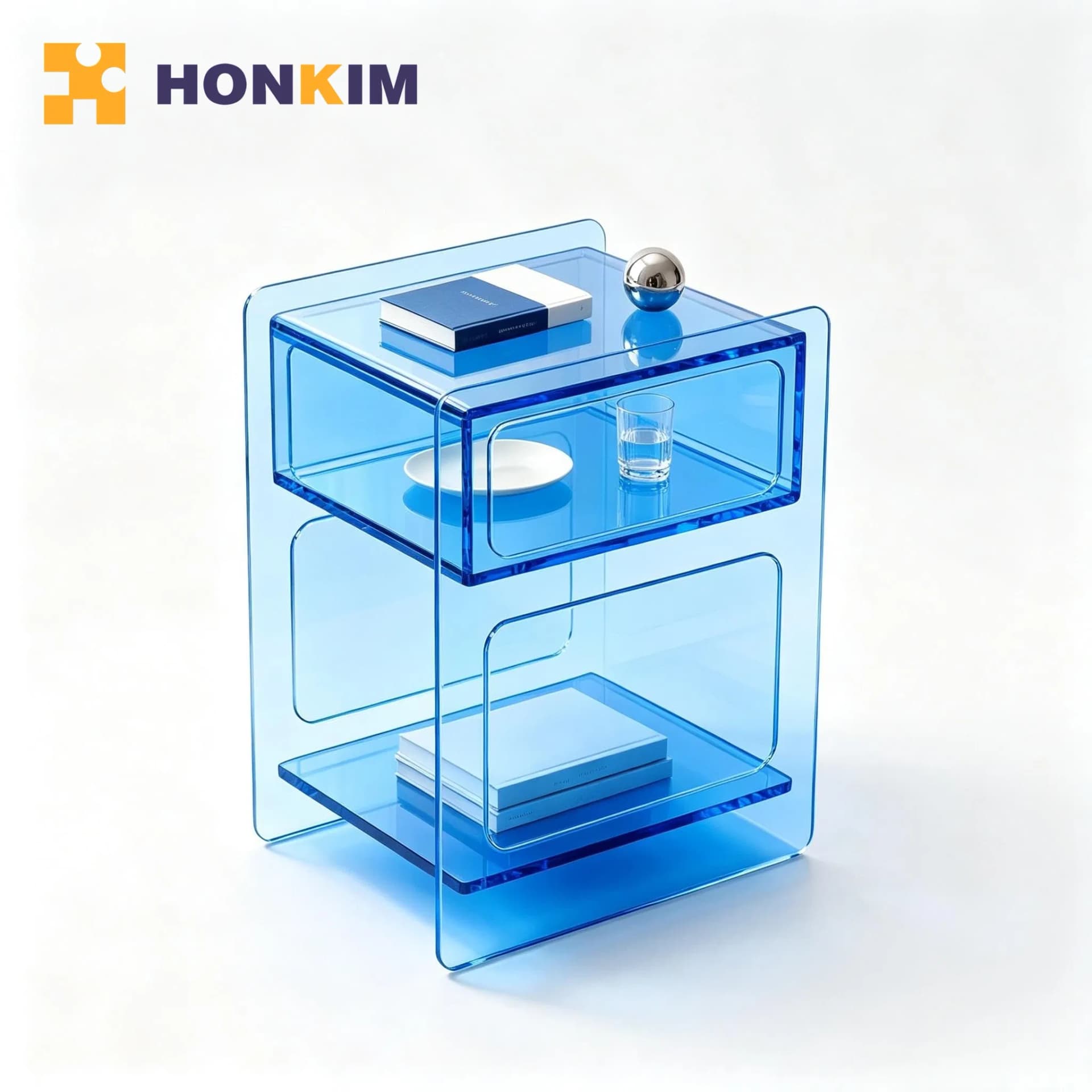 Fashion Clear Acrylic Side Table for Bedroom Night Decoration