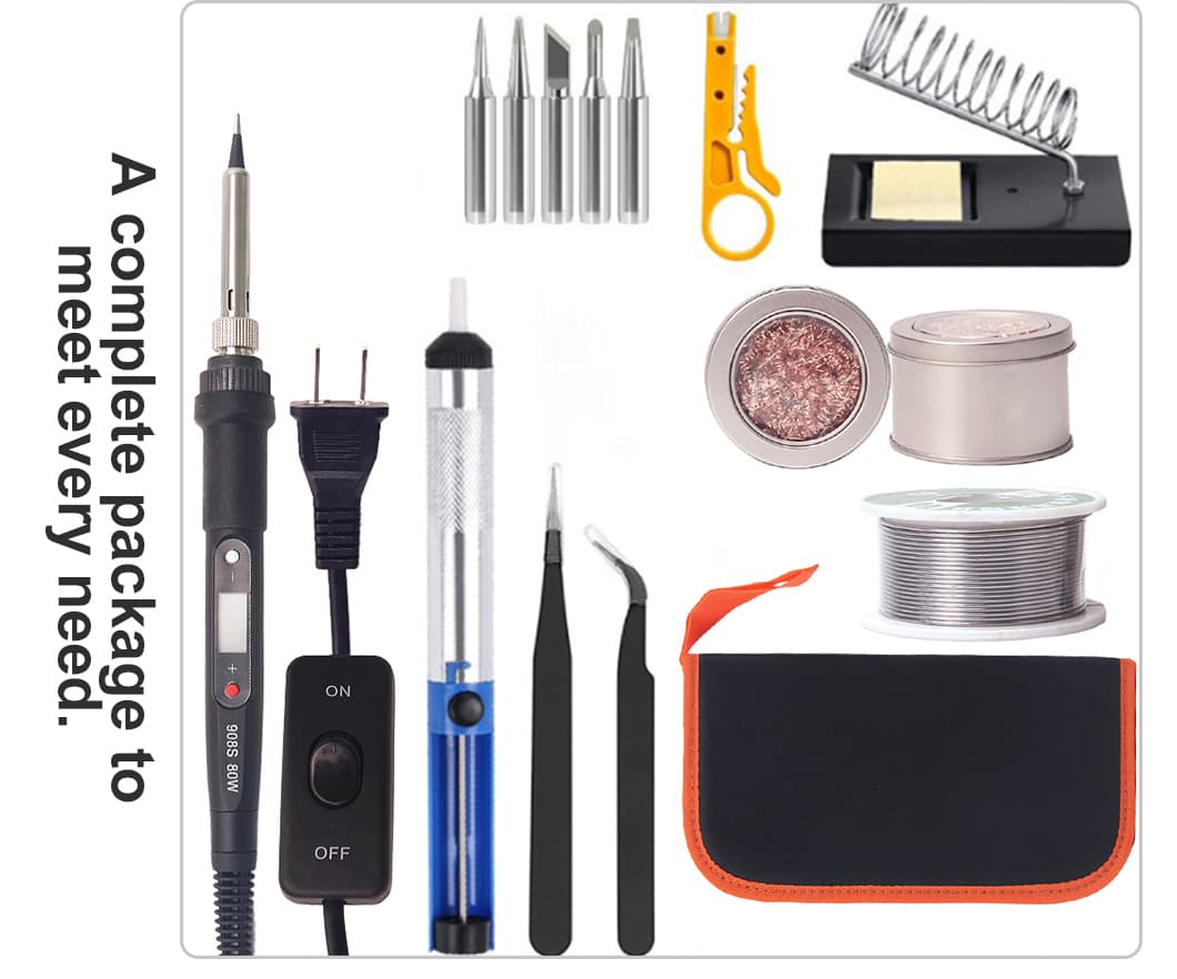Adjustable Temperature Soldering Iron with Soldering Iron Tips for Electric Jobs