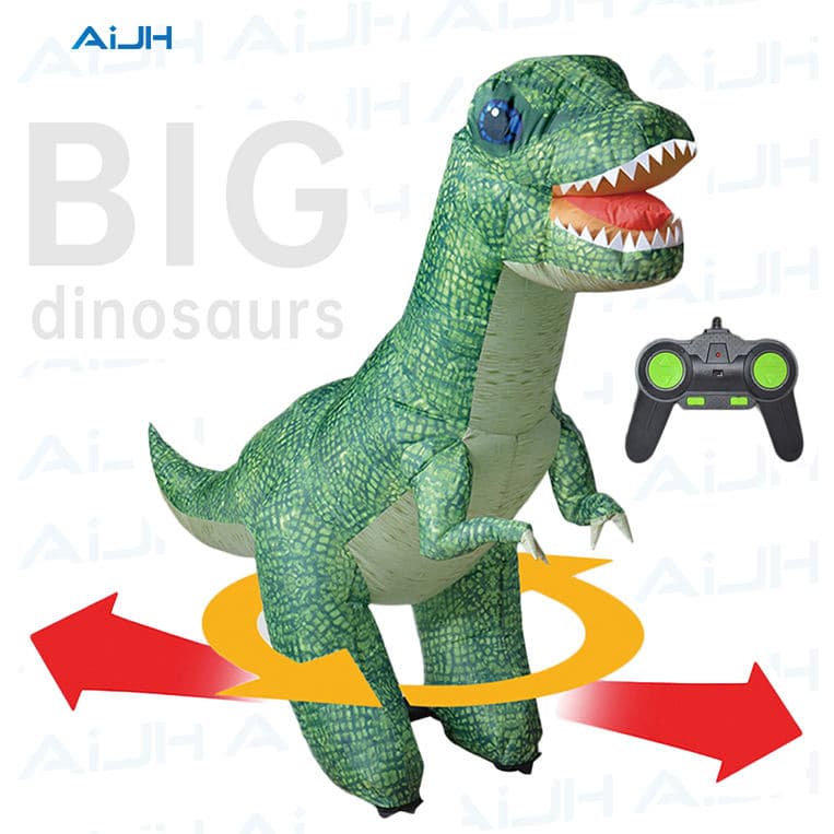 AiJH Remote Control Moving Dinosaur Car Party Gift Kids Toys 360 Degree Rotate Electric Inflatable RC Animal Toys