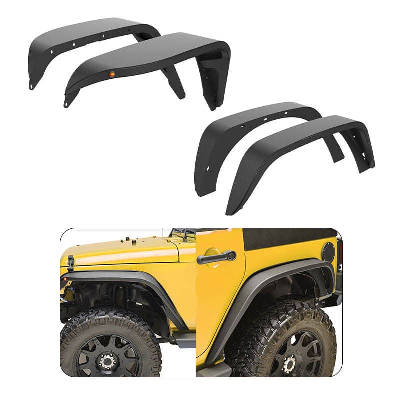 off-Road Aluminum Front & Rear Fender Flares for Jeep Wrangler Jk Jl 07-24