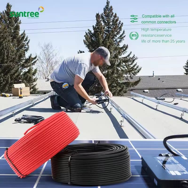 Solar DC PV Cable TUV En50618 IEC 62930 4mm2 6mm2 10mm2 1000VAC 1500VDC Wire with 25 Years Product Lifetime