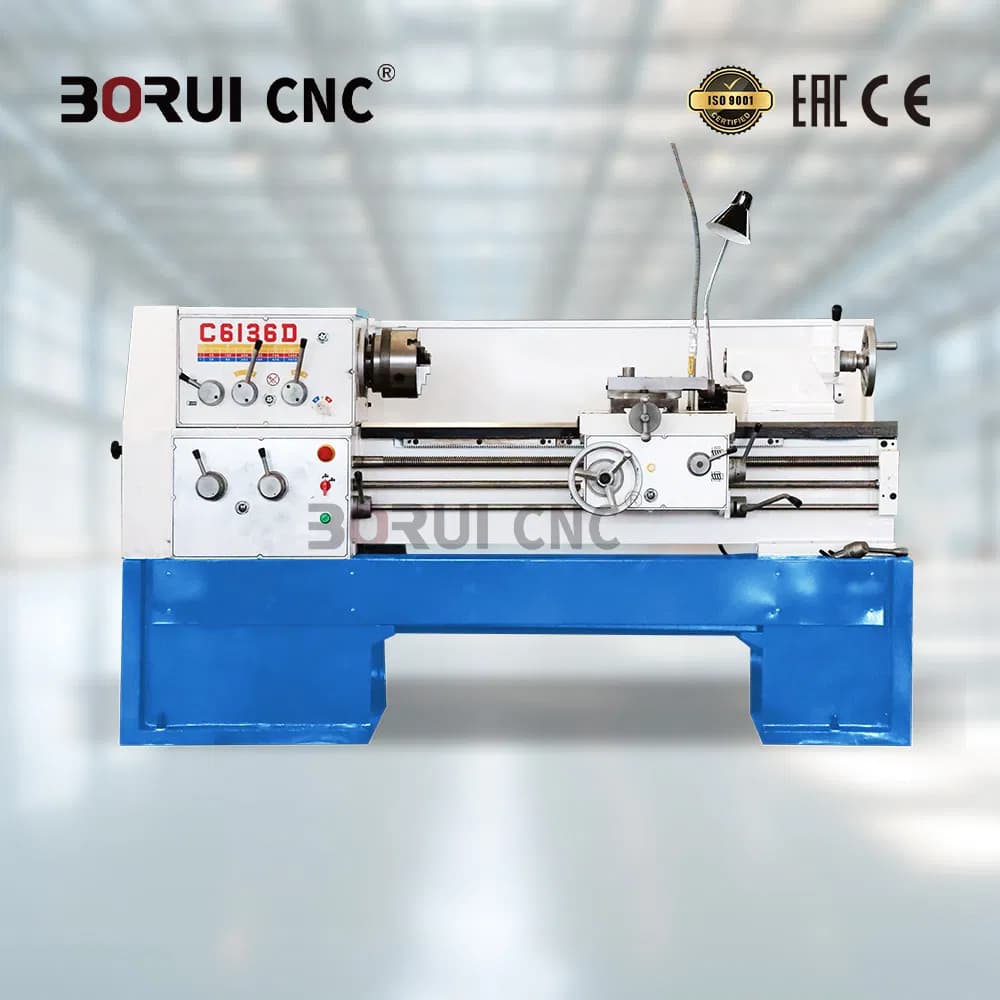 C6136D Manual Engine Lathe Heavy Duty Precision Turning for Large Diameter Workpieces in Maintenance and General Machining Workshops