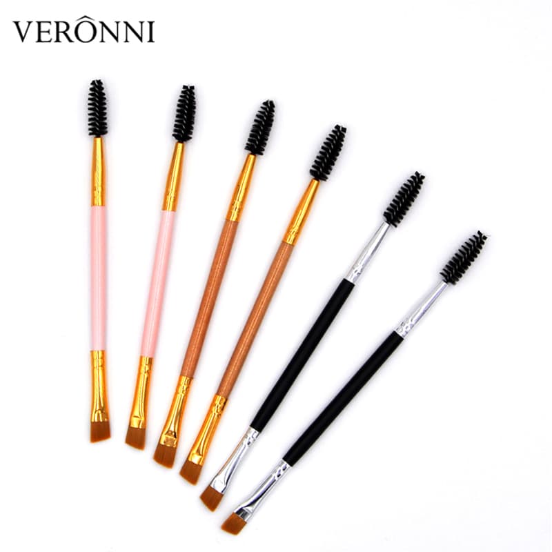 High Quality Makeup Brush Dual End Cosmetic Eyebrow Eyelash Brush with Synthetic Hair
