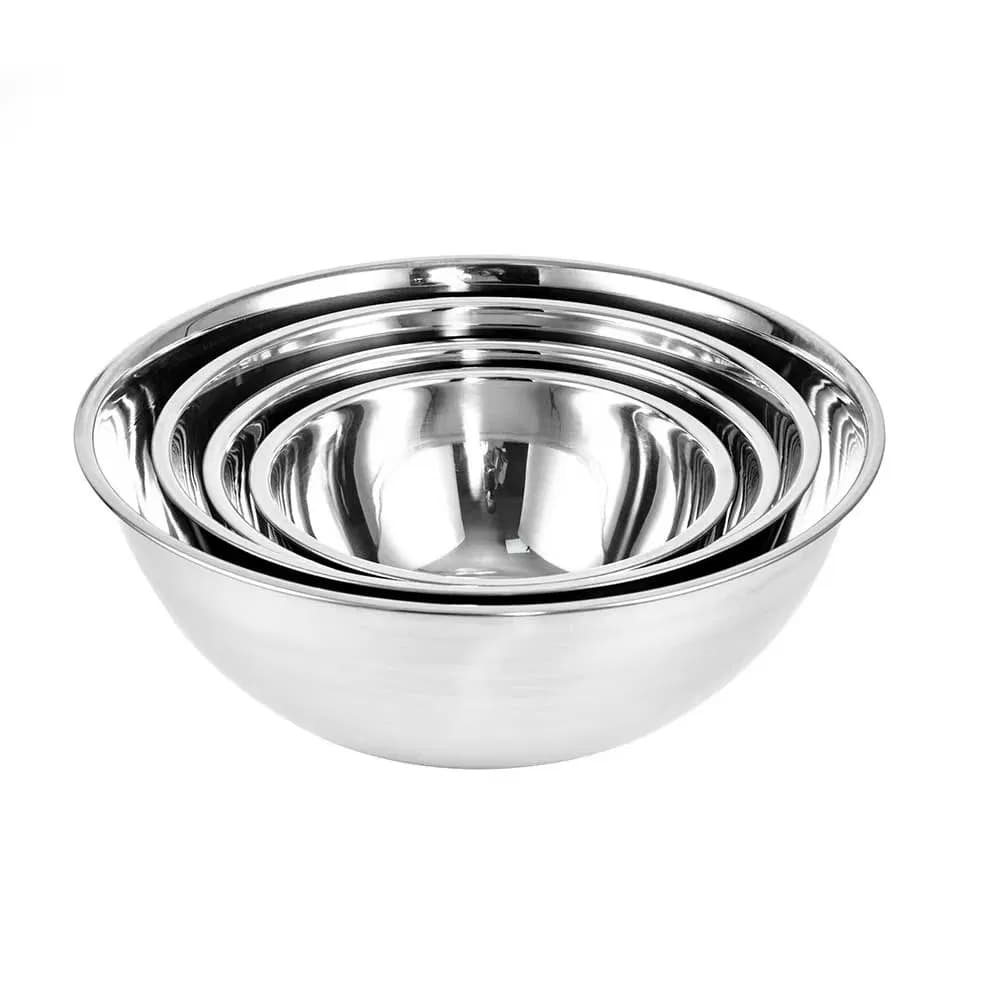 Polished Stainless Steel Mixing Bowl Classic Design Dishwasher Safe