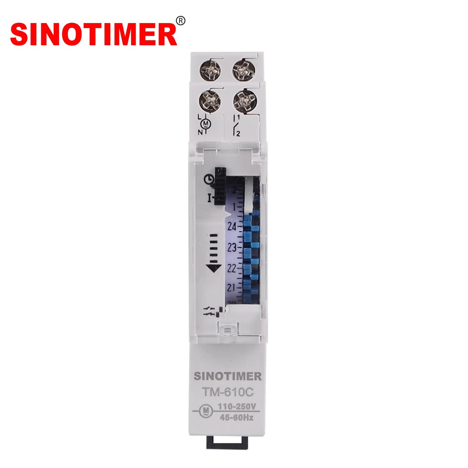 TM610c Mechanical Time Switch 15 Min Intervals 110-250VAC 96 on/off 16A 24h Program DIN Rail Mount Timer Switch