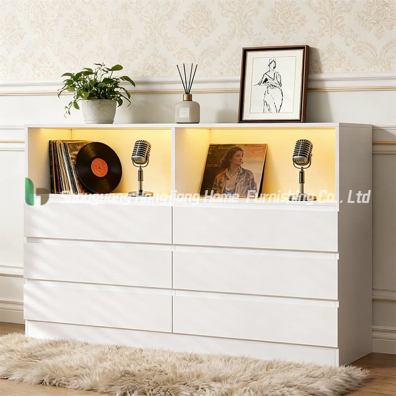 White Modern Minimalist Bucket Cabinet for Living Room and Household Use