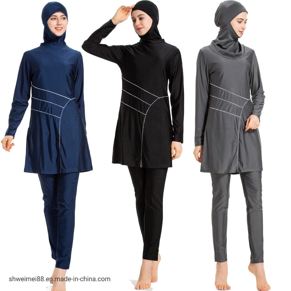 Islamic Womens Modest Muslim Swimsuit with Swimming Cap SPF 50+ Swimwear Burkini