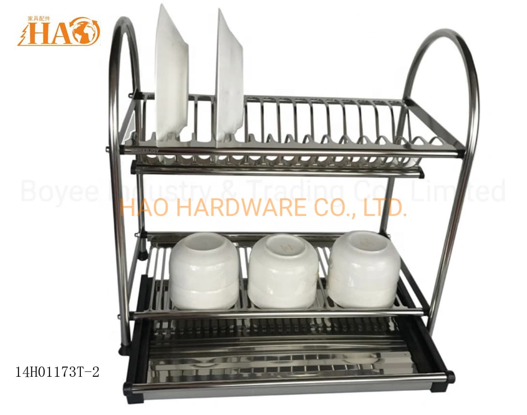 Kitchen Implements Ss201 Dish Drainer SS304 Storage Plate Rack Countertop Drain Rack