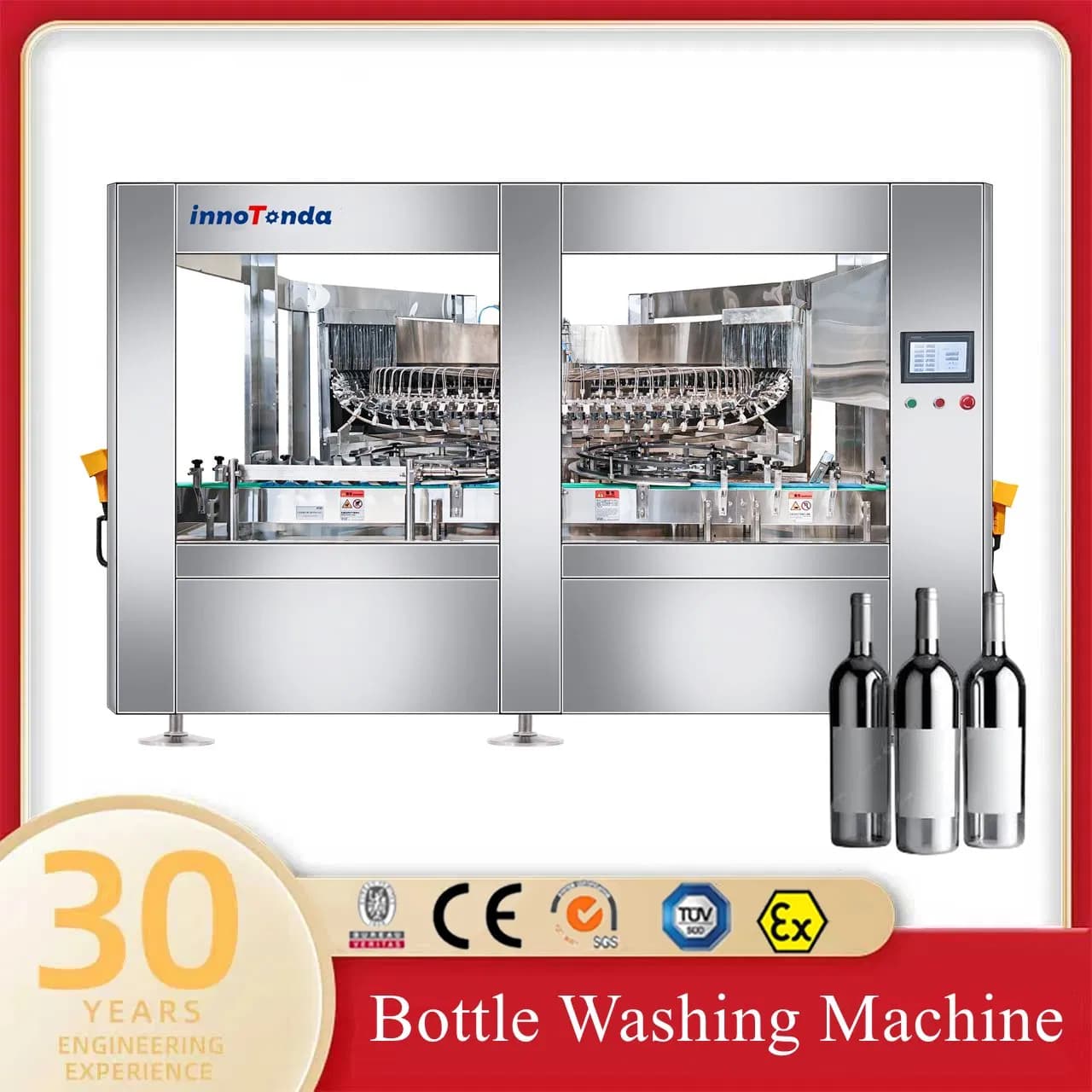 Rotary Automatic Bottle Jar Machine Glass Washing Machine