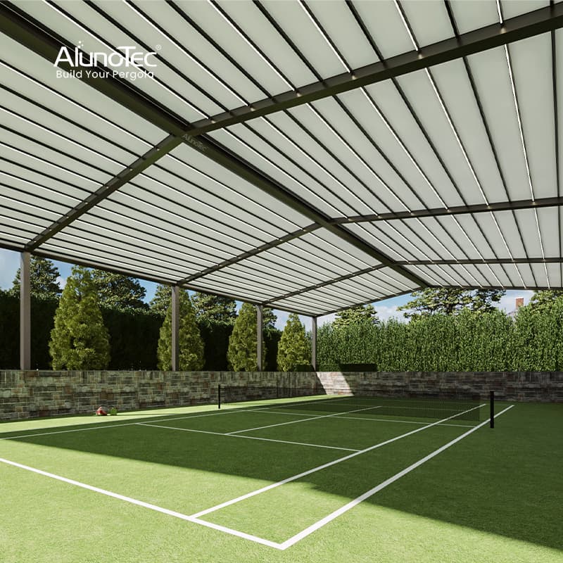 AlunoTec 22X6 4X5 4X6 Meters Waterproof Wind Resistant Garden PVC Motorized Canopy Aluminum Retractable Outdoor Shade Awning