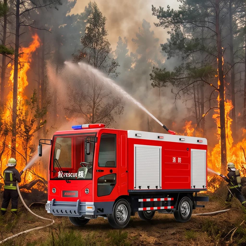 High-Performance Electric Fire Truck with 5 Shutter Doors and 5500W Power